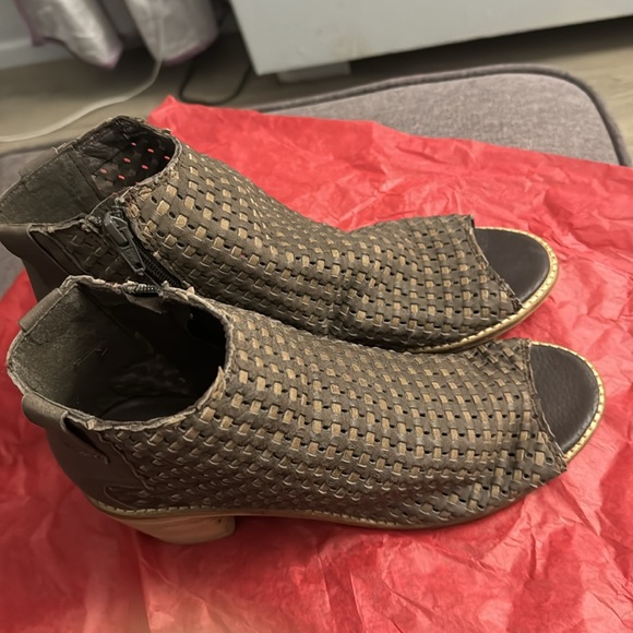Open Toe Leather Booties - Picture 1 of 6